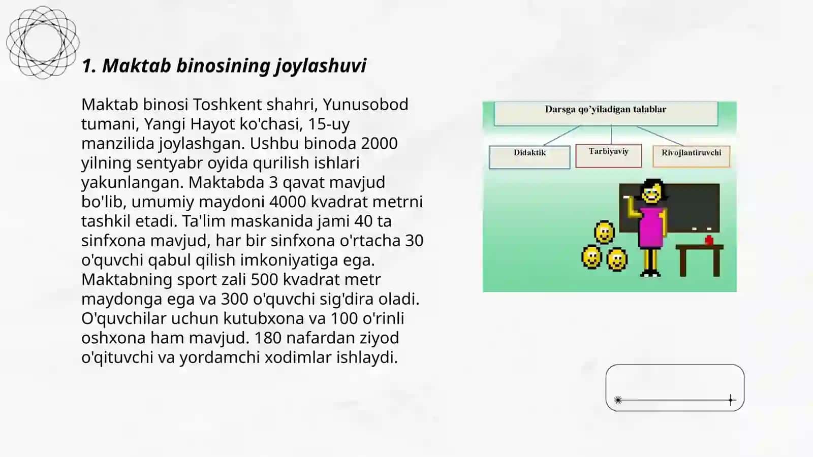 Maktablarni loyihalashga bo'lgan gigienik talablar 3