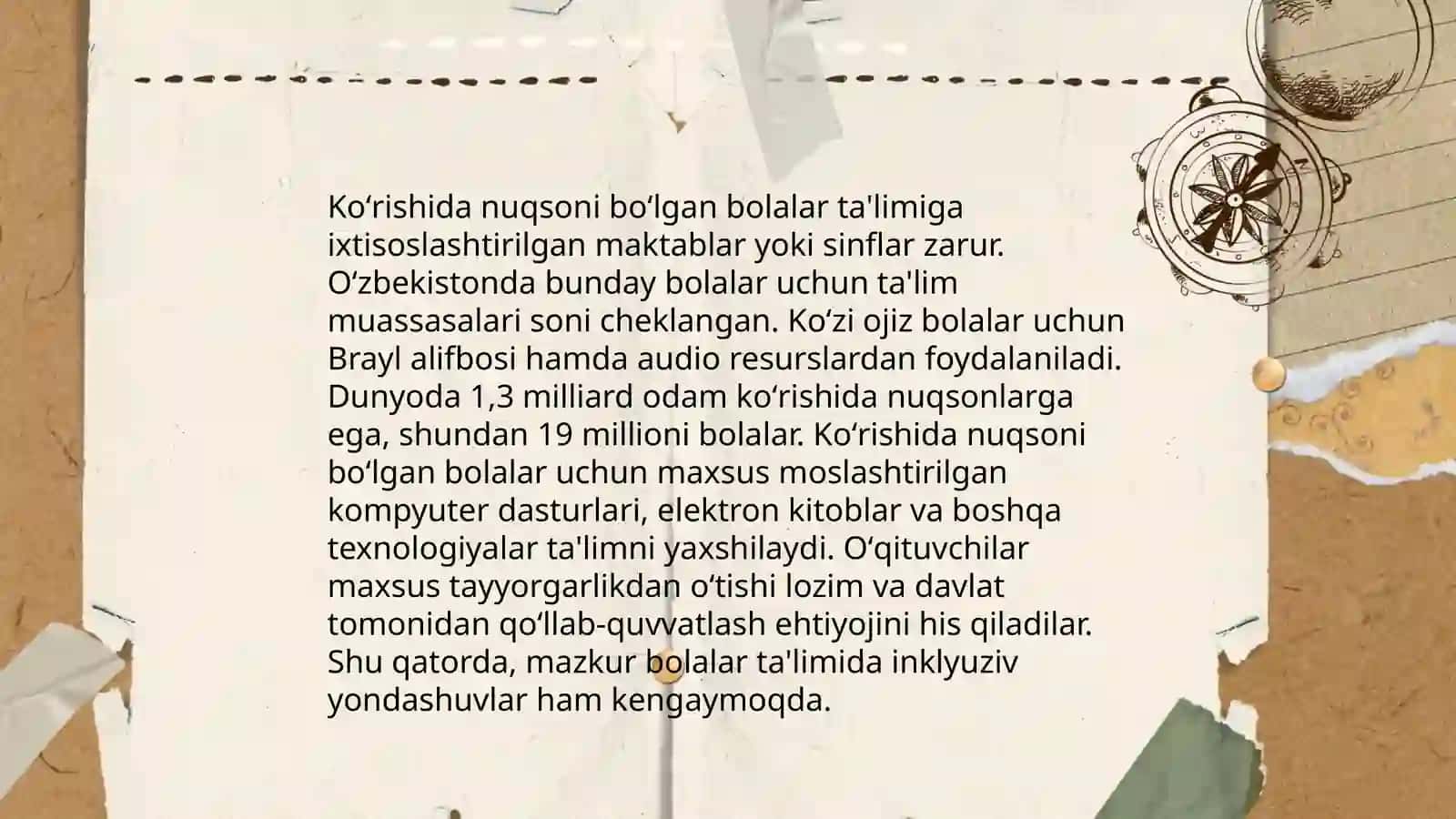 Koʻrishida nuqsoni boʻlgan bolalar haqida 3