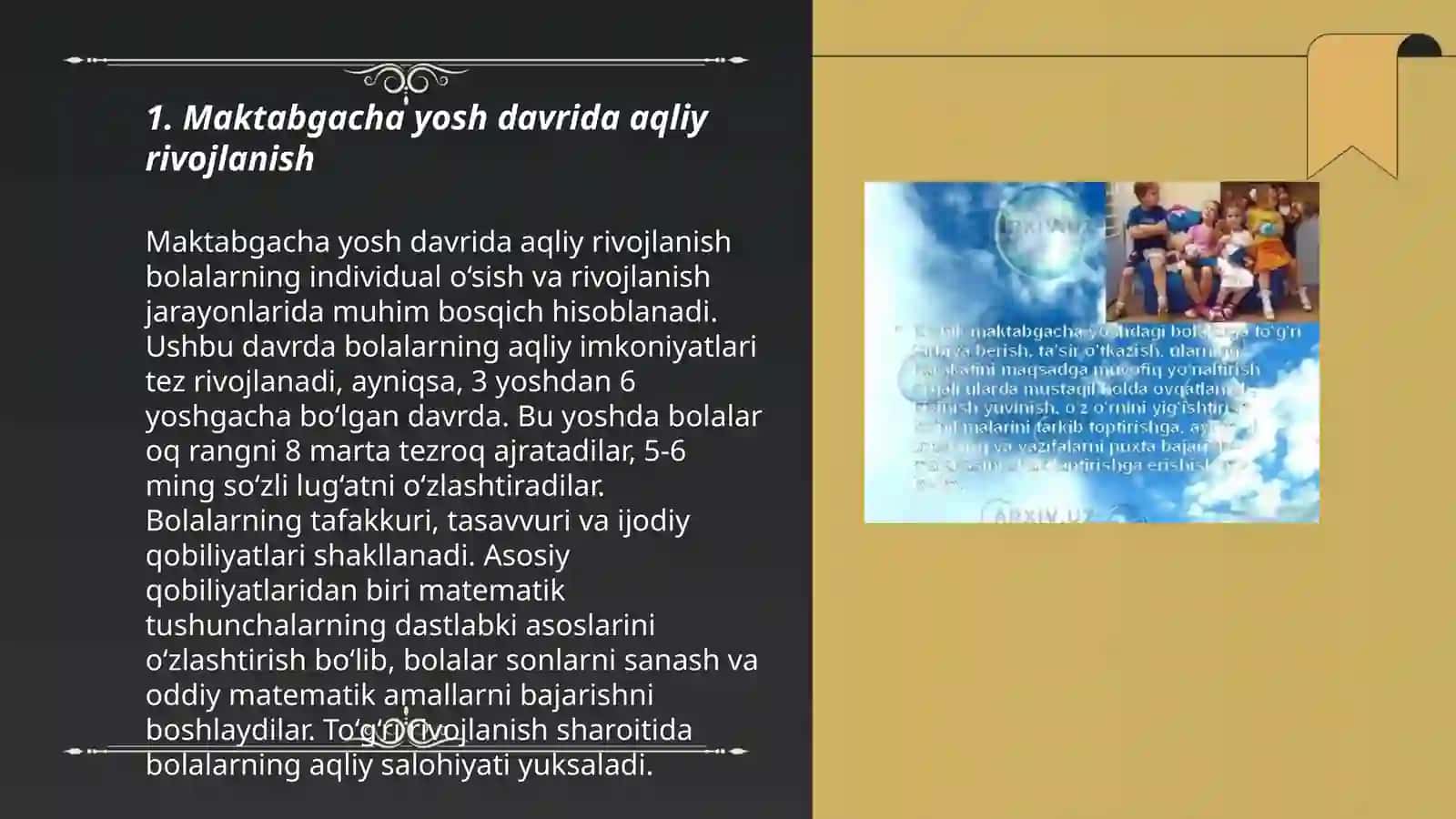 Maktabgacha yosh davrda psixik rivojlanish 3