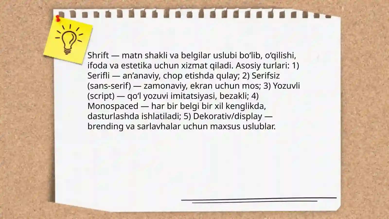 Shriftlar ularning turlari va kartadagi yozuvlar,bôyoq turlari 3