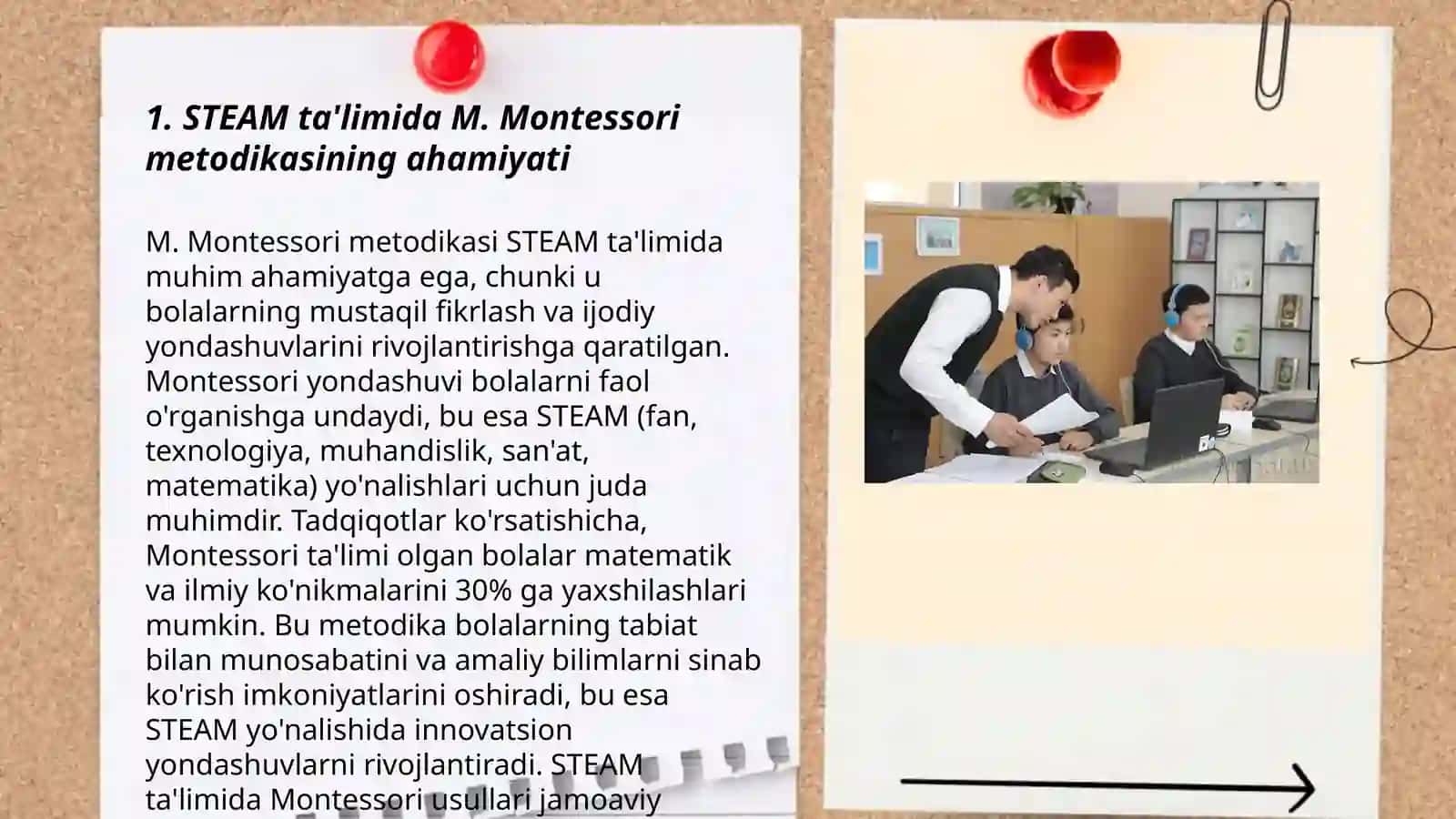 STEAM ta'lim texnalogiyasida M.Montessori metodikasidan foydalanish 3