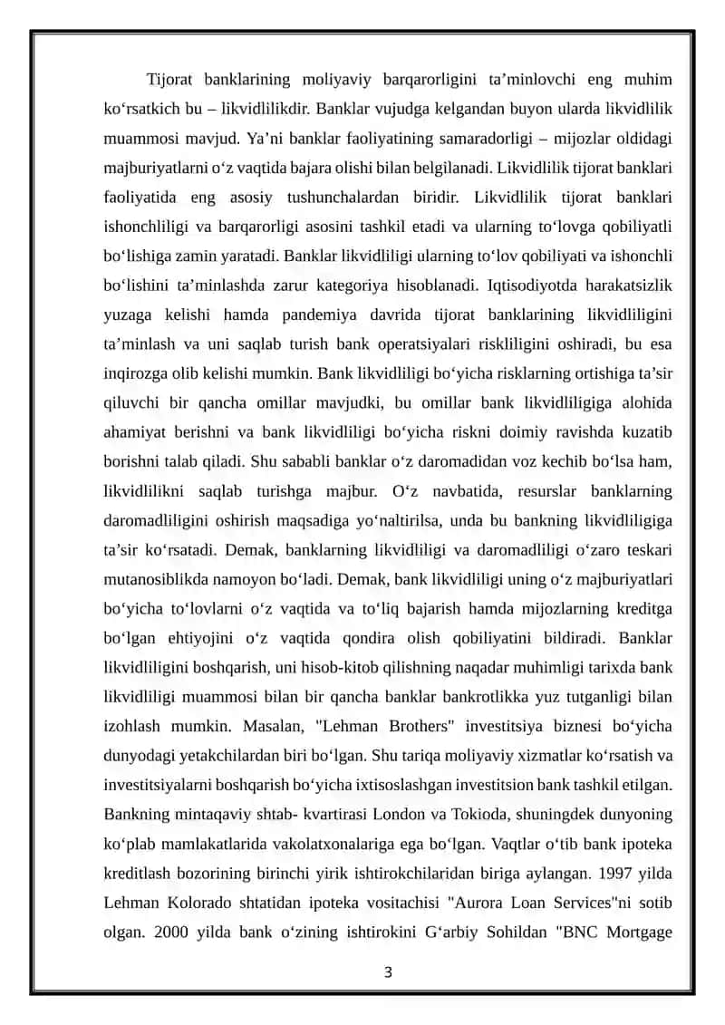 Tijorat banklari likvidlilik bo‘yicha iqtisodiy me’yorlari 3