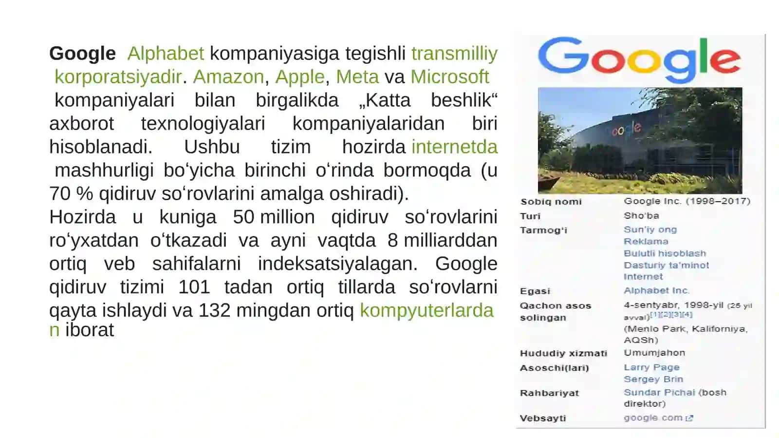 Google xizmatlari elektron ta'lim resurslari 3