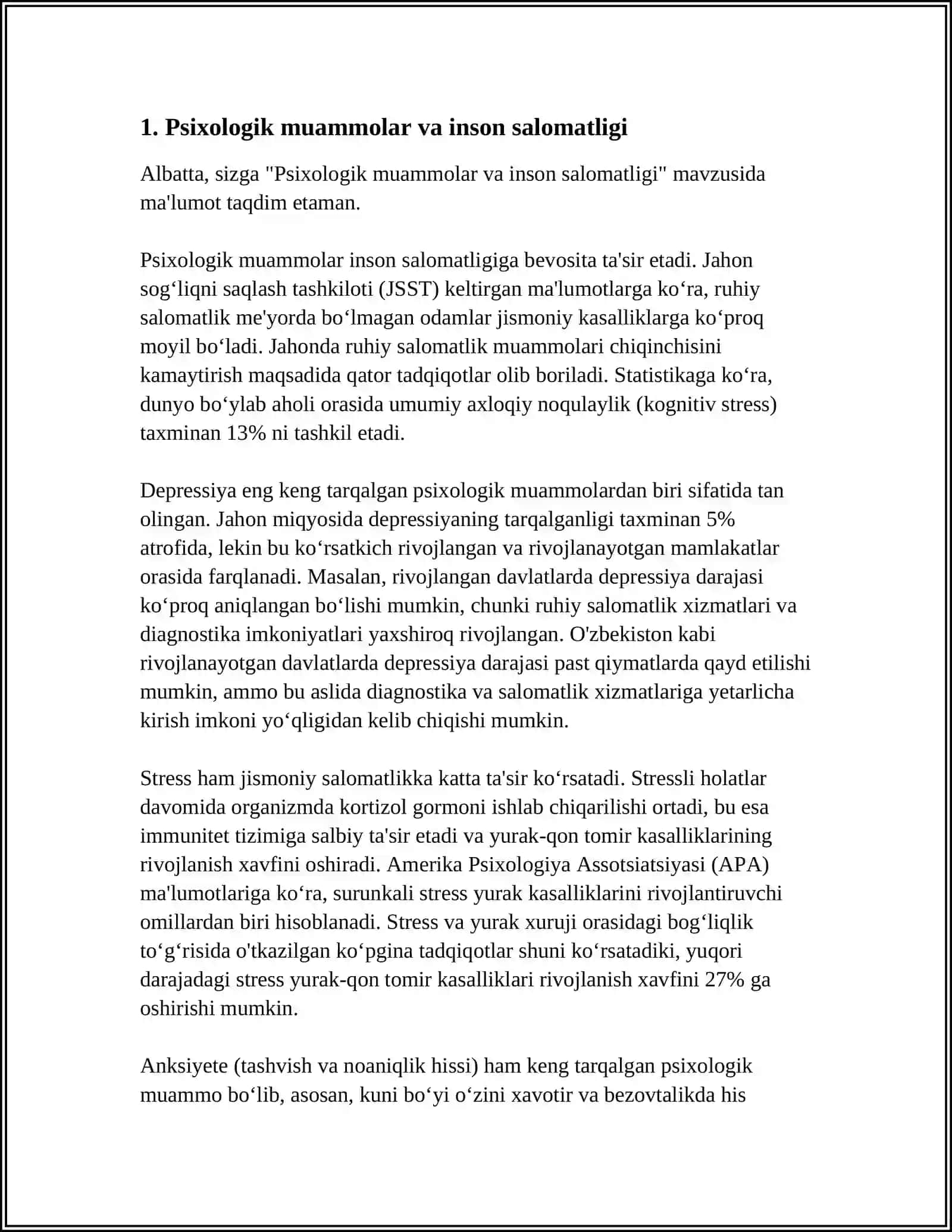 PSIXOLOGIK MUAMMO 3