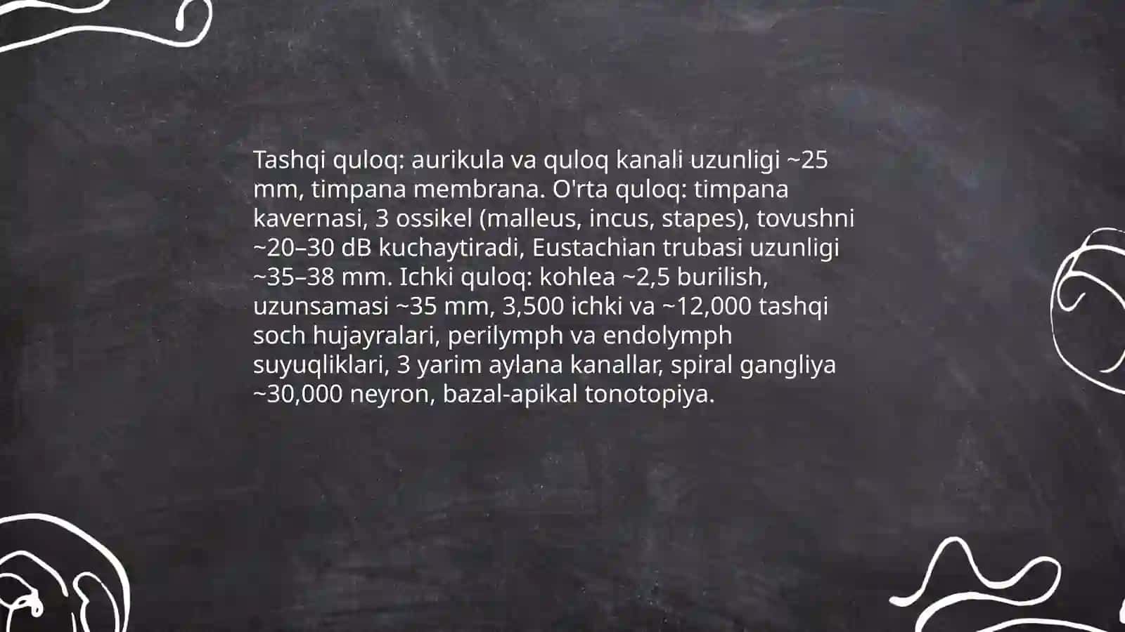 Eshitish biofizikasi elemenlari. Koxlear implantatsiya asoslari 3