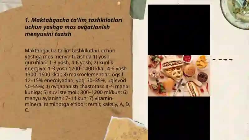 Maktabgacha ta'lim tashkilotlarida taomnoma retseptlarini tuzish 3
