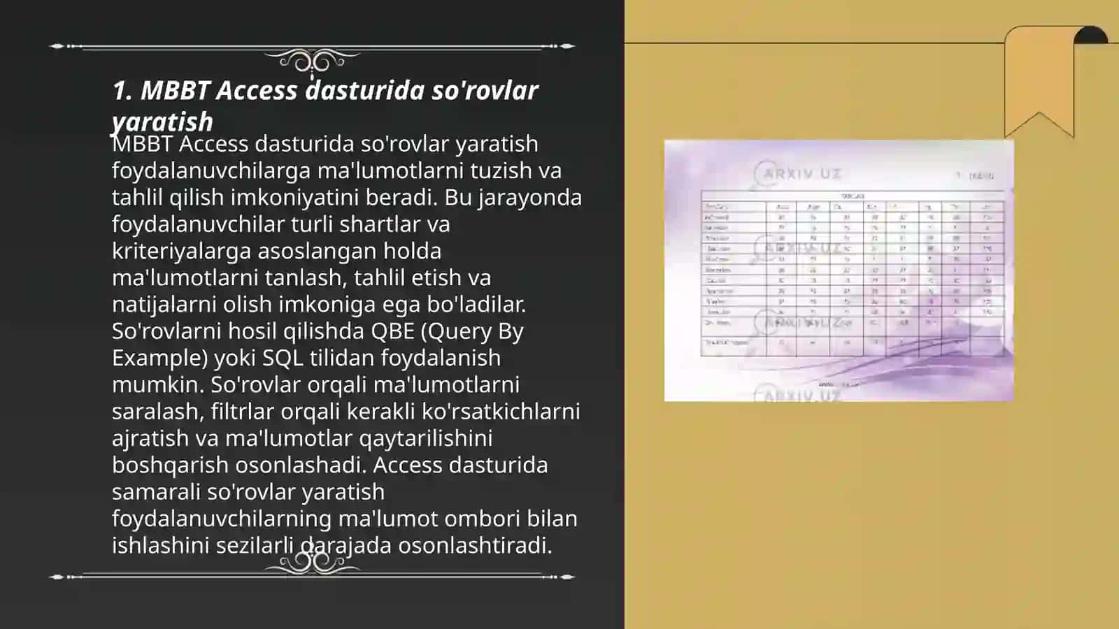 MBBT Accsess dasturi 3