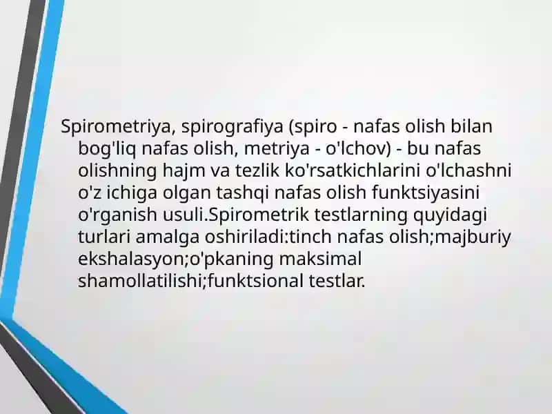 Spirometriya o’lchash usuli haqida 3