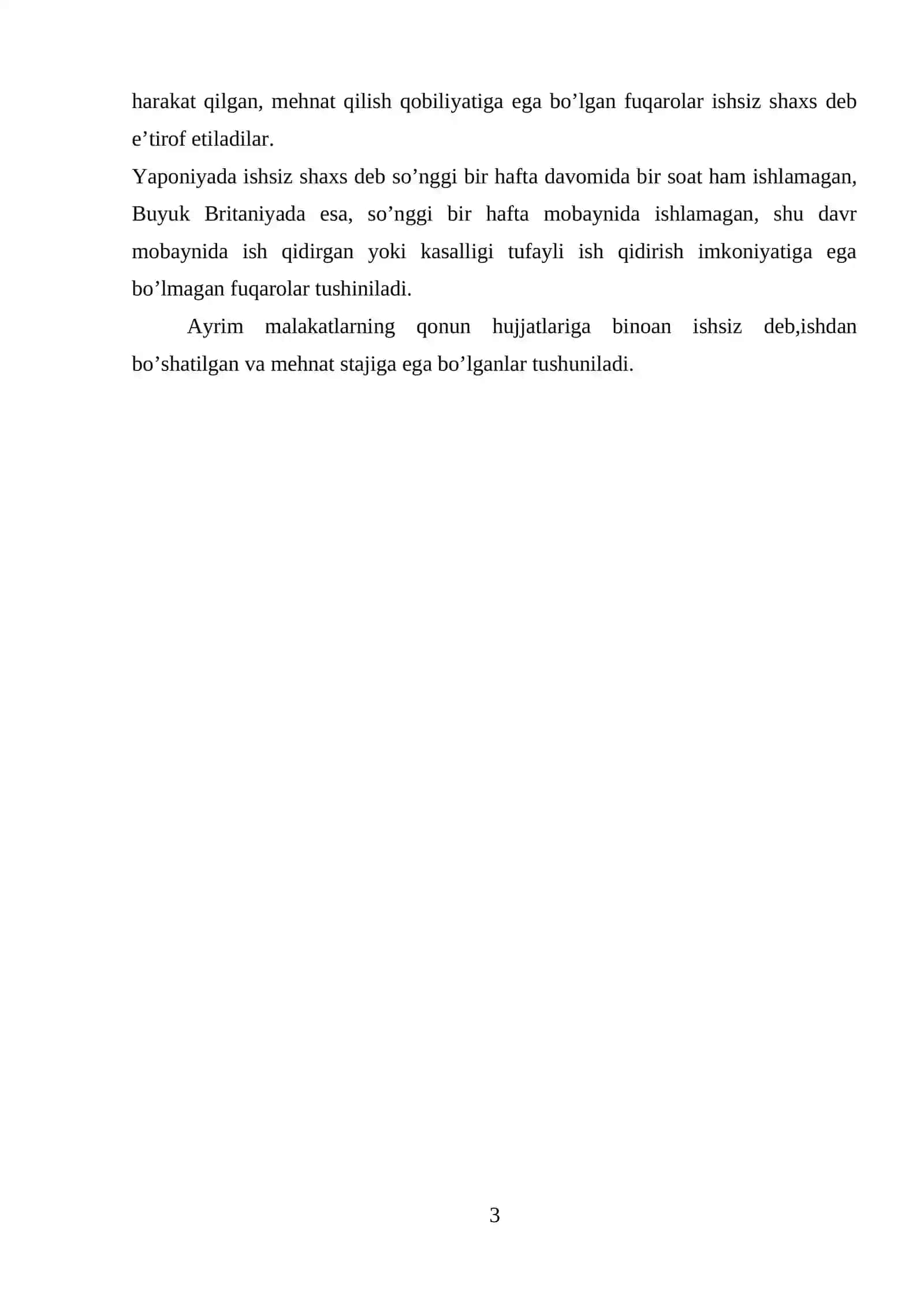 Ishsizlikni global muammo sifatida kelib chiqish sabablari va bartaraf etish usullari 3