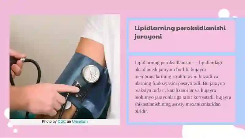 Lipidlarning peroksidlanishi va hujayra shikastlanishi patogenezidagi ahamiyati 3