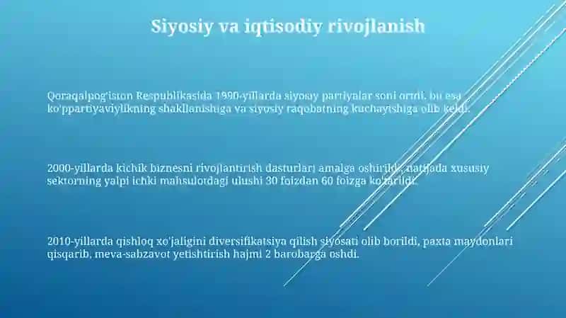 Mustaqillik yillarida Qoraqalpogʻiston respublikasi 3