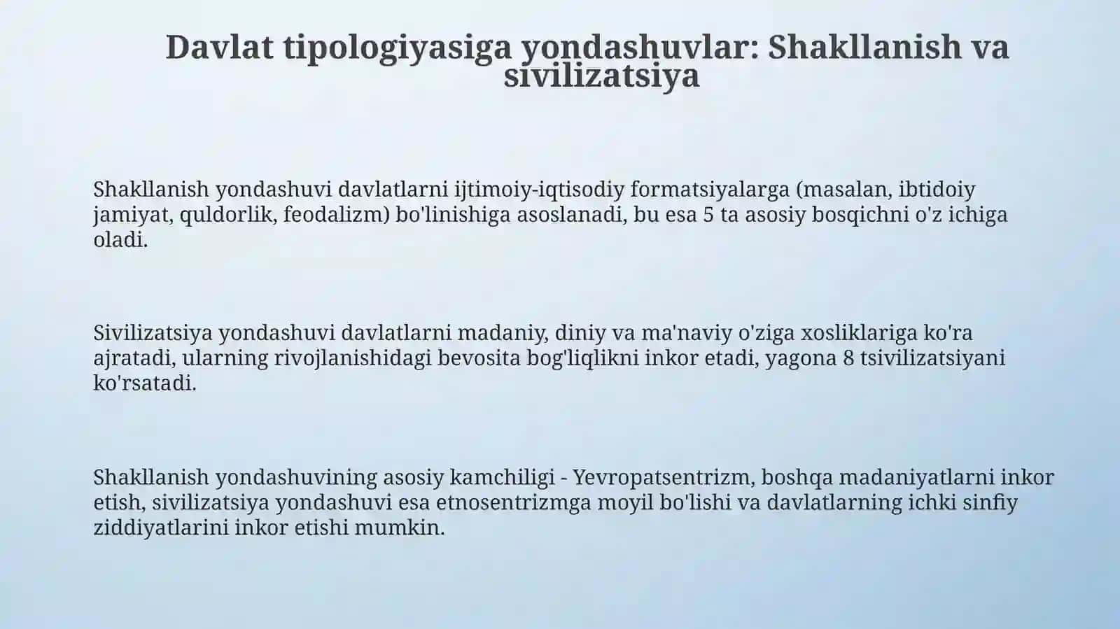 Davlat tipologiyasi: Shakllanish va Tsivilizatsiyaviy Yondashuvlar 3