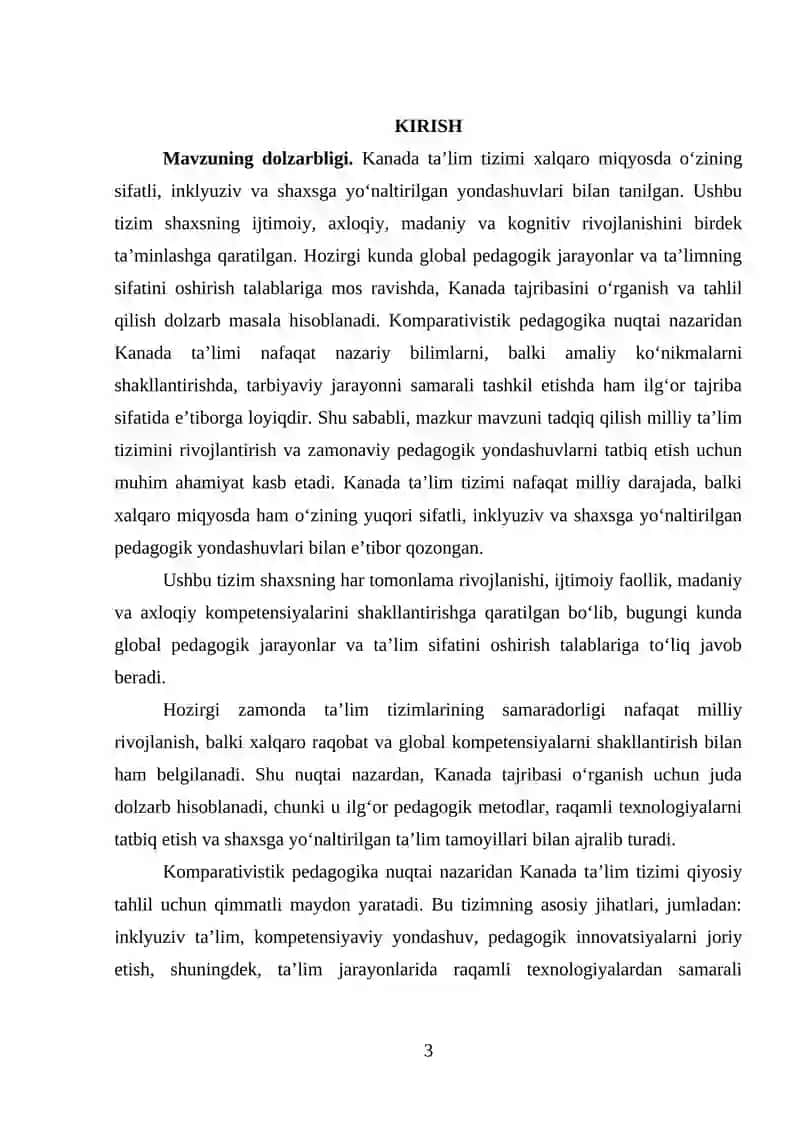 KANADA DAVLATI TA’LIM-TARBIYA JARAYONLARI 3
