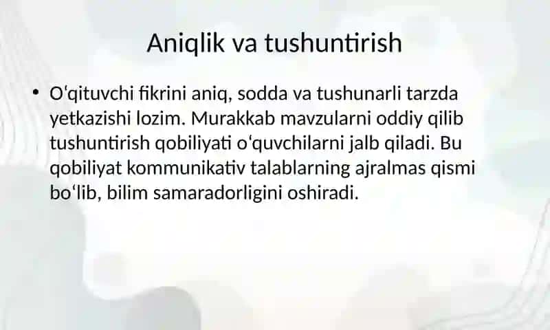 O‘QITUVCHINING KOMMUNIKATIV QOBILYATINI RIVOJLANTIRISHGA QO‘YILADIGAN TALABLAR 3
