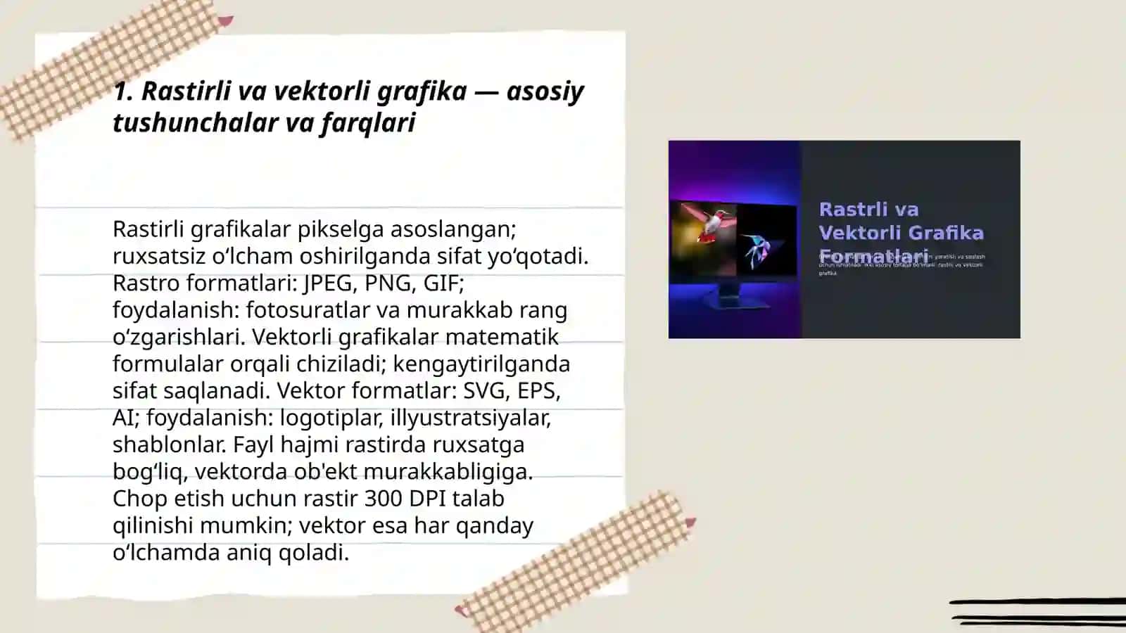 Rastirli va vektorli grafik muharrirlari va ular bilan ishlash 3