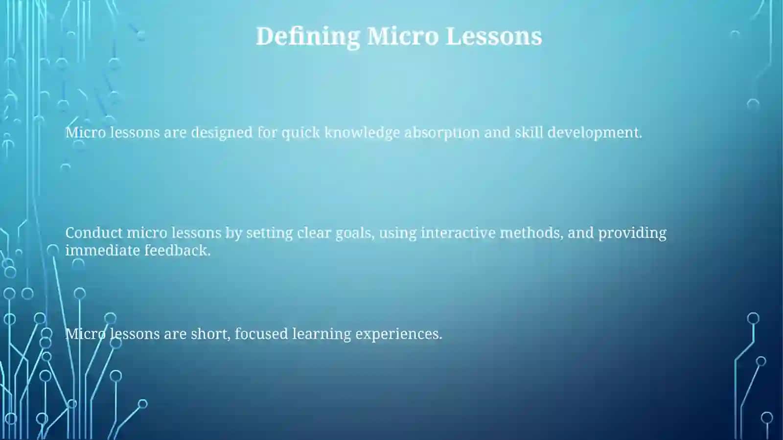 Conducting a microlesson 3