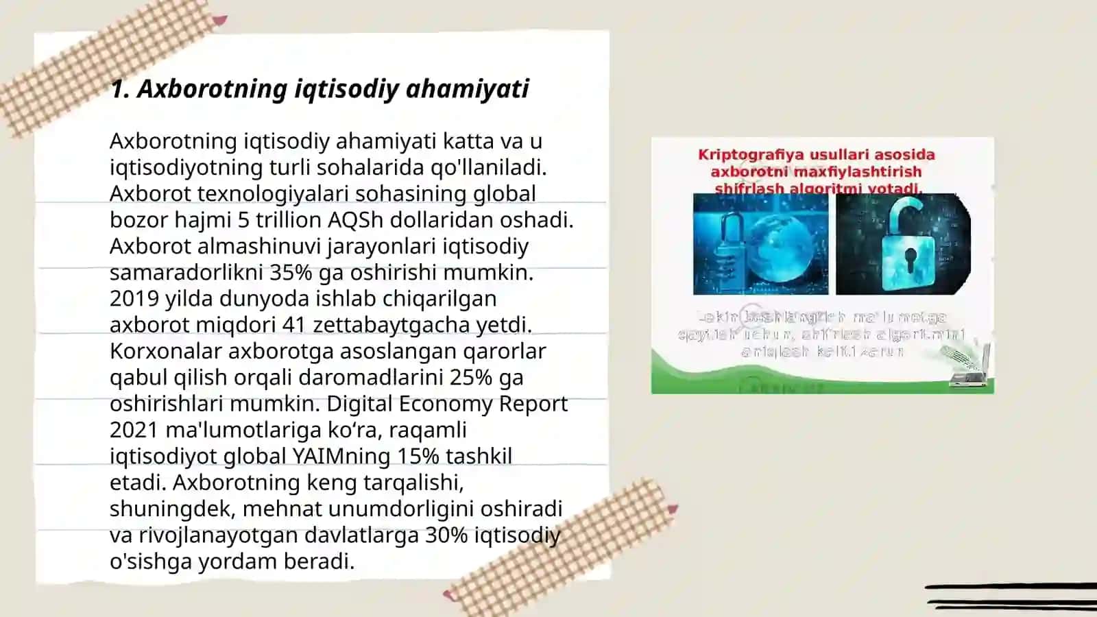 Axborotning iqtisodiy ahamiyati 3