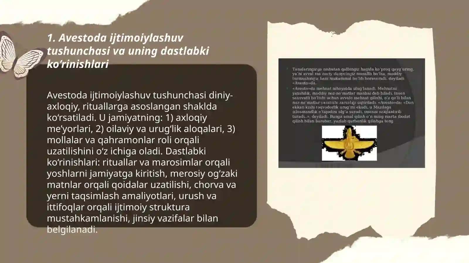 Avestoda ijtimoiylashuv jarayonining dastlabki ko‘rinishlari 3