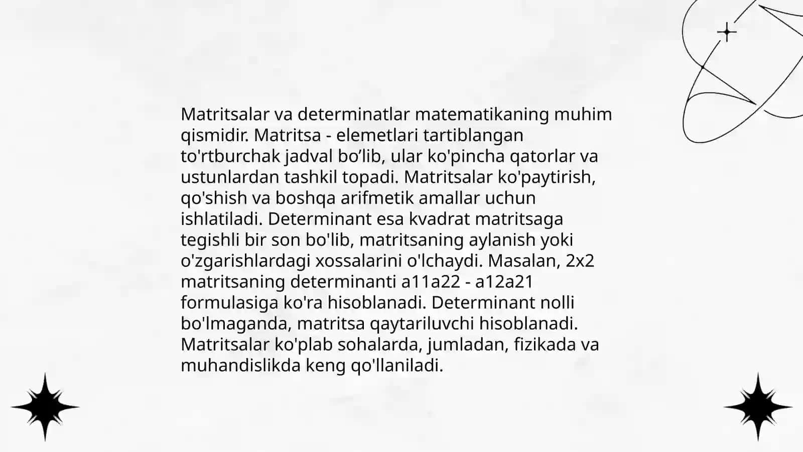 Matritsalar va determinatlar 3