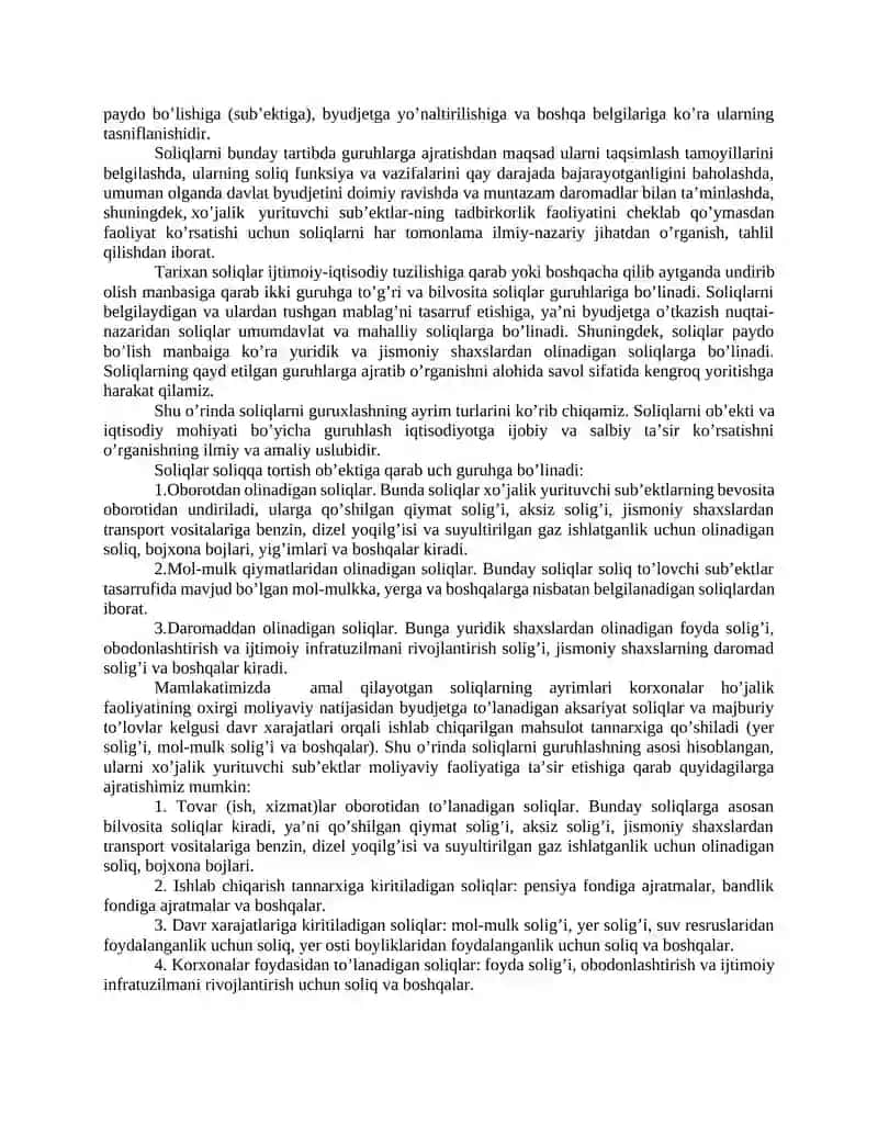 O’zbekiston Respublikasi soliq tizimi Referat 3