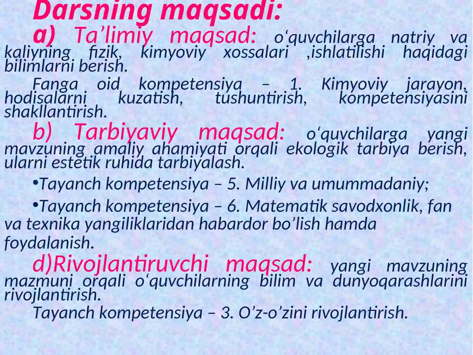 Natriy va Kaliyning xossalari va ishlatilishi 3
