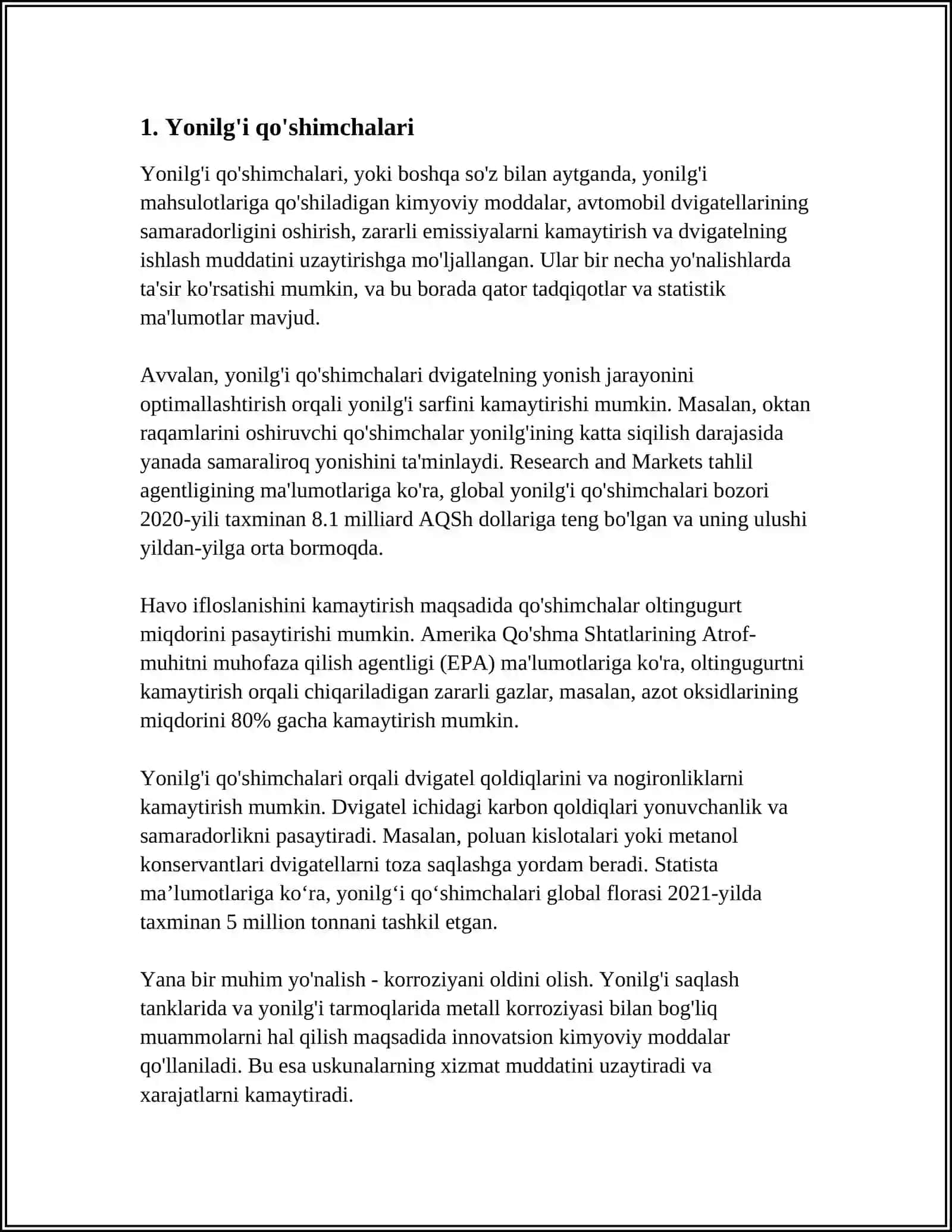 TRANSPORT VOSITALARIDA ISHLATILADIGAN KIMYOVIY BIRIKMALAR. ÔZBEK KIMYOGARLARI. ULARNING YURUQLARI 3