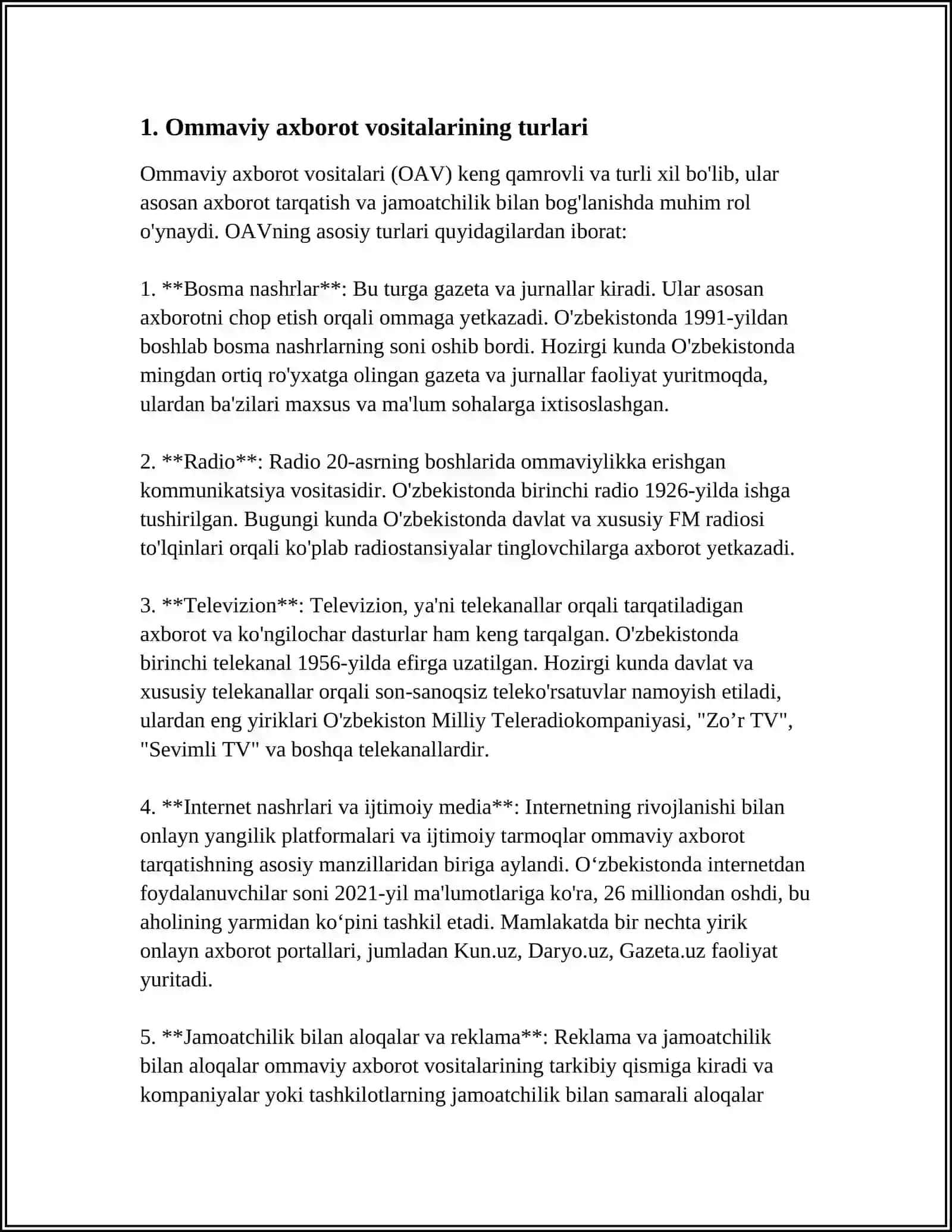 OMMAVIY AXBOROT VOSITALARI (OAV) TURLARI VA ULARNING VAZIFALARI 3
