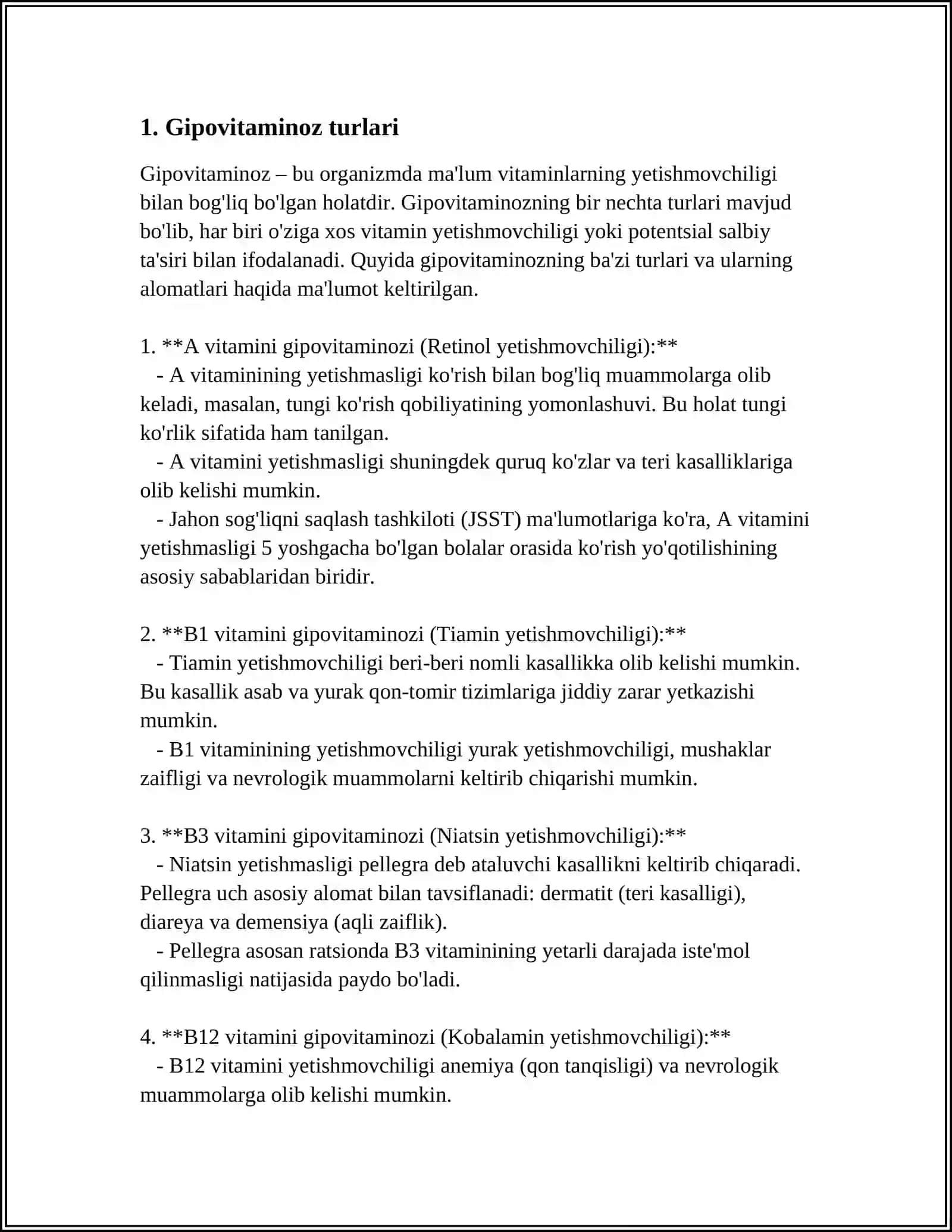 GIPOVITAMINOZ VA GIPERVITAMINOZ HOLATLARDA MODDA ALMASHINUVINING BUZILISHI 3