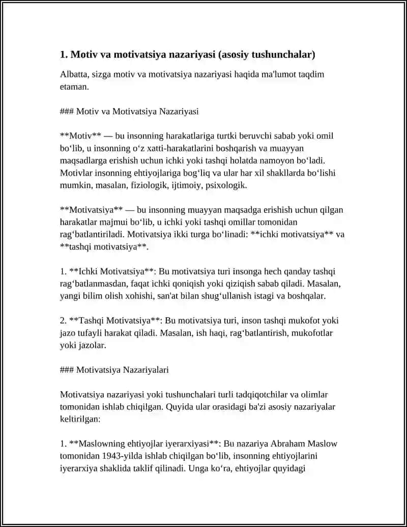 MATIF VA MATIVATSIYA MOMOSI MULOQAT XAQIDA TUSHUNCHA INDIVID SHAXS INDIVIDUALLIK TUSHUNCHALARI 3