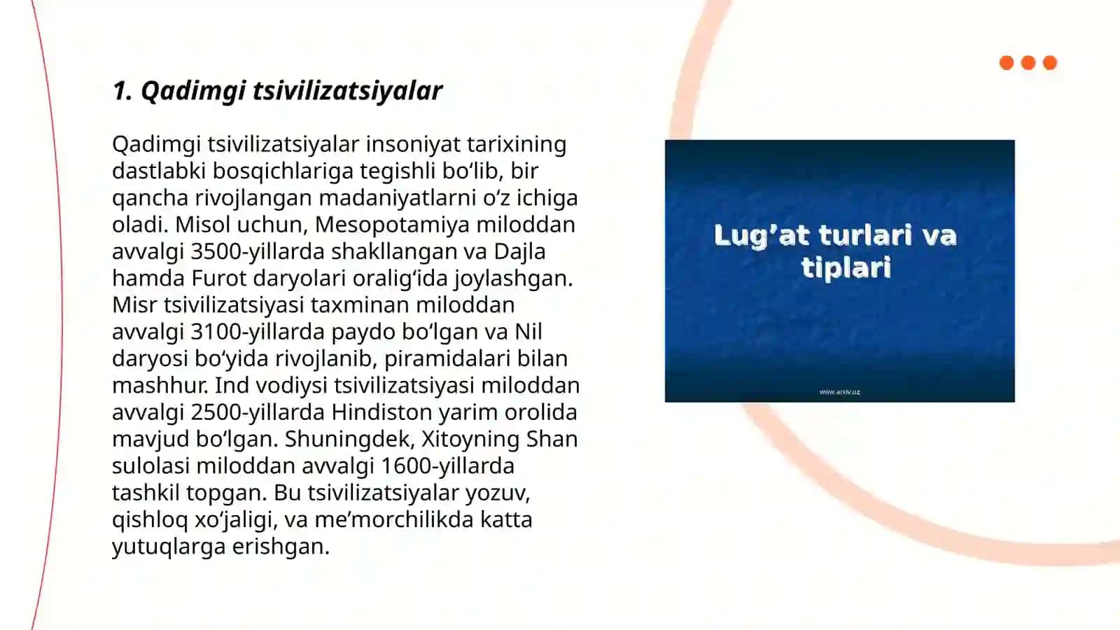 Sivilizatsiya tiplari va turlari 3