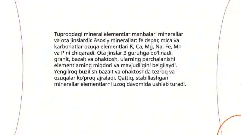 Tuproq-mineral elementlar manbai 3
