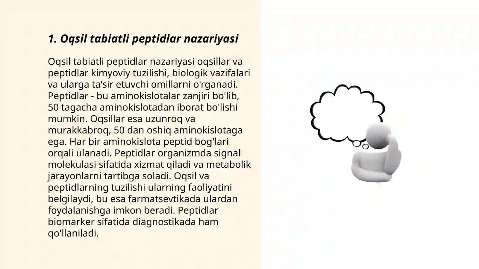 Oqsil tabiatli peptidlar nazariyasi 3