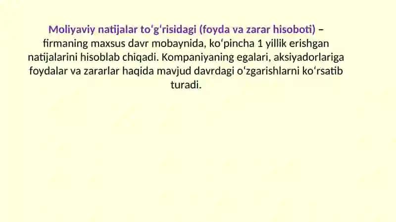 Moliyaviy hisobotlar va pul oqimlari 3
