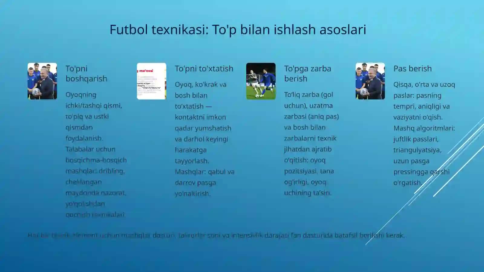 Futbol o'yin texnikasi va taktikasining tasnifi 3