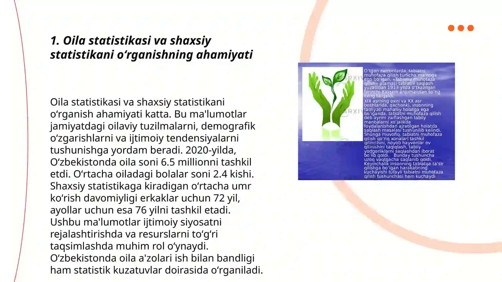 Oila va shaxsning statistik oʻrganishning ahamiyati va vazifalari 3