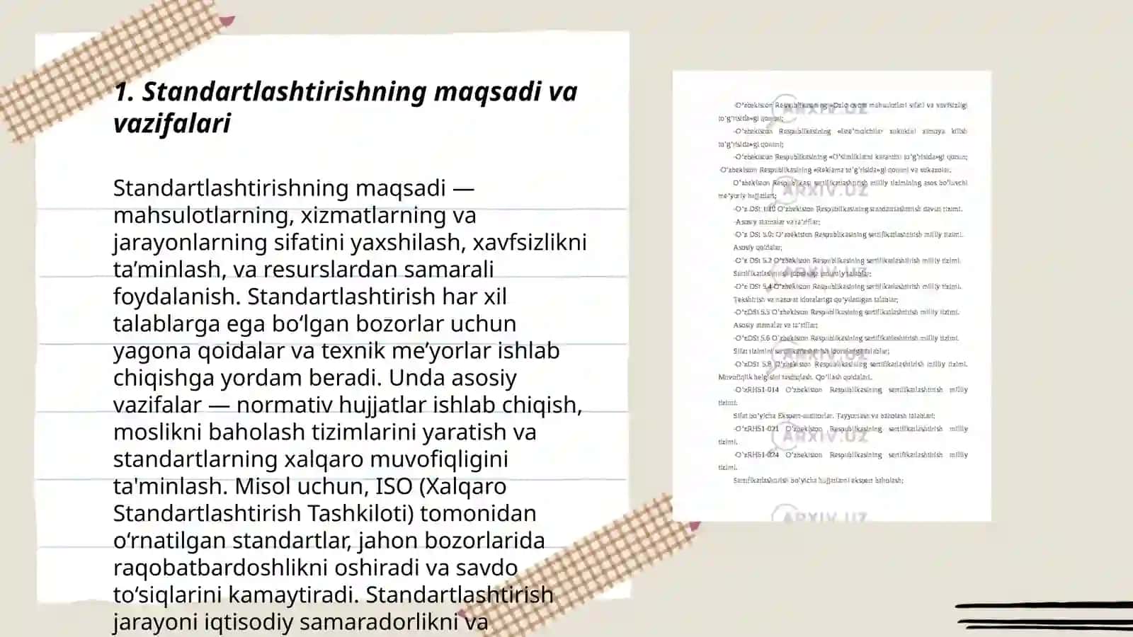 Standartlashtirish va sertifikatlashtirish asoslari va mohiyatini bilish 3