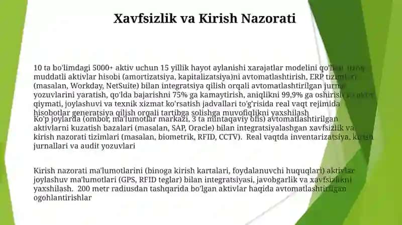 Uzoq muddatli aktivlar hisobi (amortizatsiya, kapitalizatsiya) 3