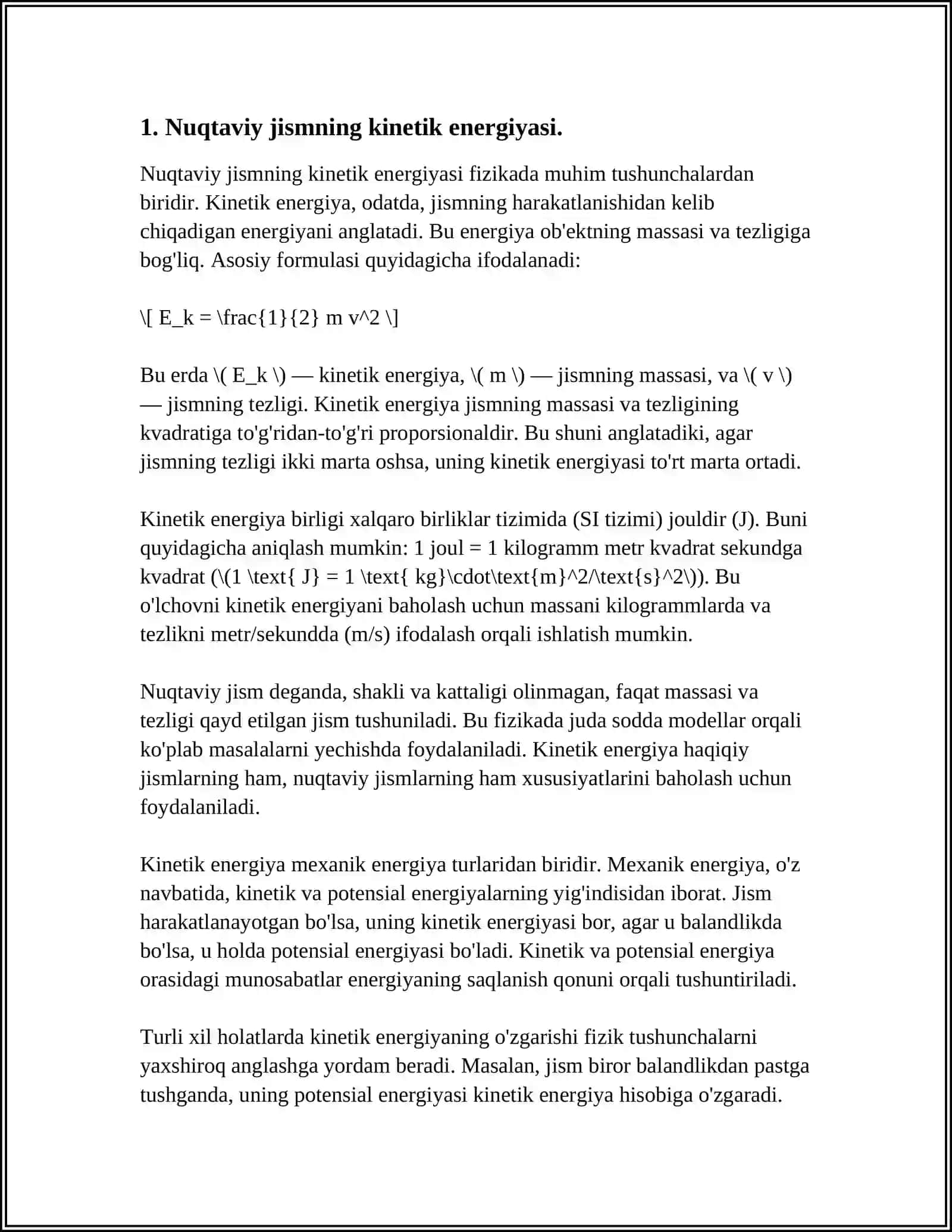 MODDIY NUQTANING KINETIK ENERGIYASI 3