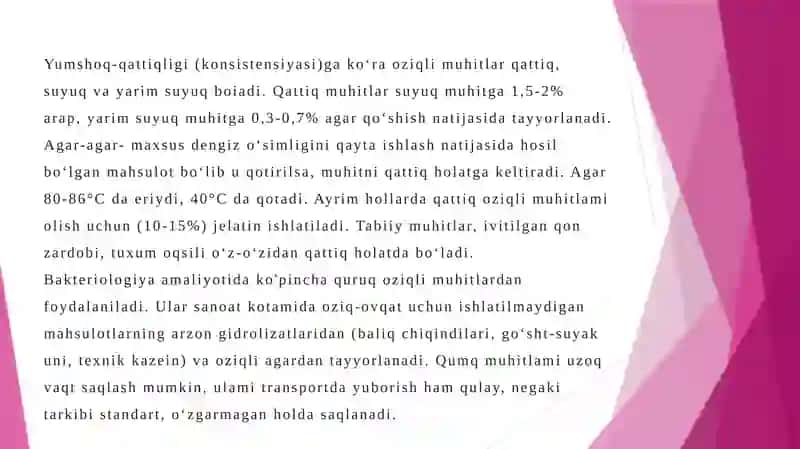 Sof kultura ajratib olish usullari 3