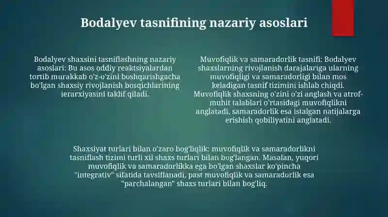 Bodalyev BoʻYicha Individ, Shaxs Va SubʼEkt Taraqqiyoti Darajalarining Muvofiqlik Va Natijaviylik Klassifikatsiyasi 3
