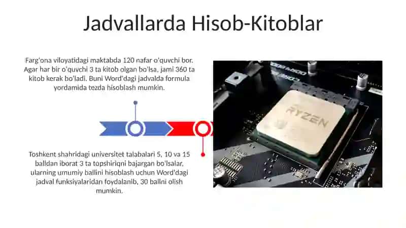 Word matn taxrirlagichida hisoblashishlarini bajarish 3