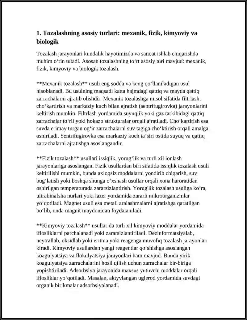 TOZALASH TURLARI VA TASNIFI 3