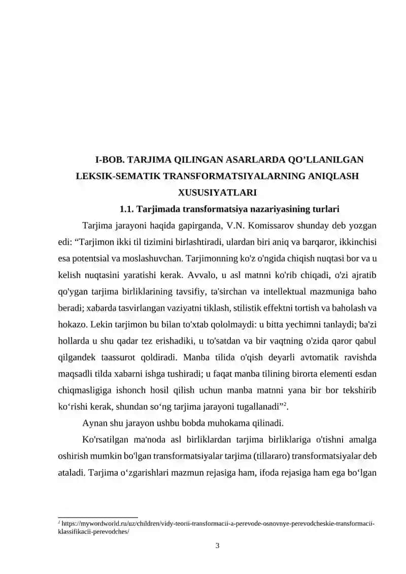 TARJIMA QILINGAN ASARLARDA QO’LLANILGAN LEKSIK-SEMATIK TRANSFORMATSIYALARNING ANIQLASH XUSUSIYATLARI 3
