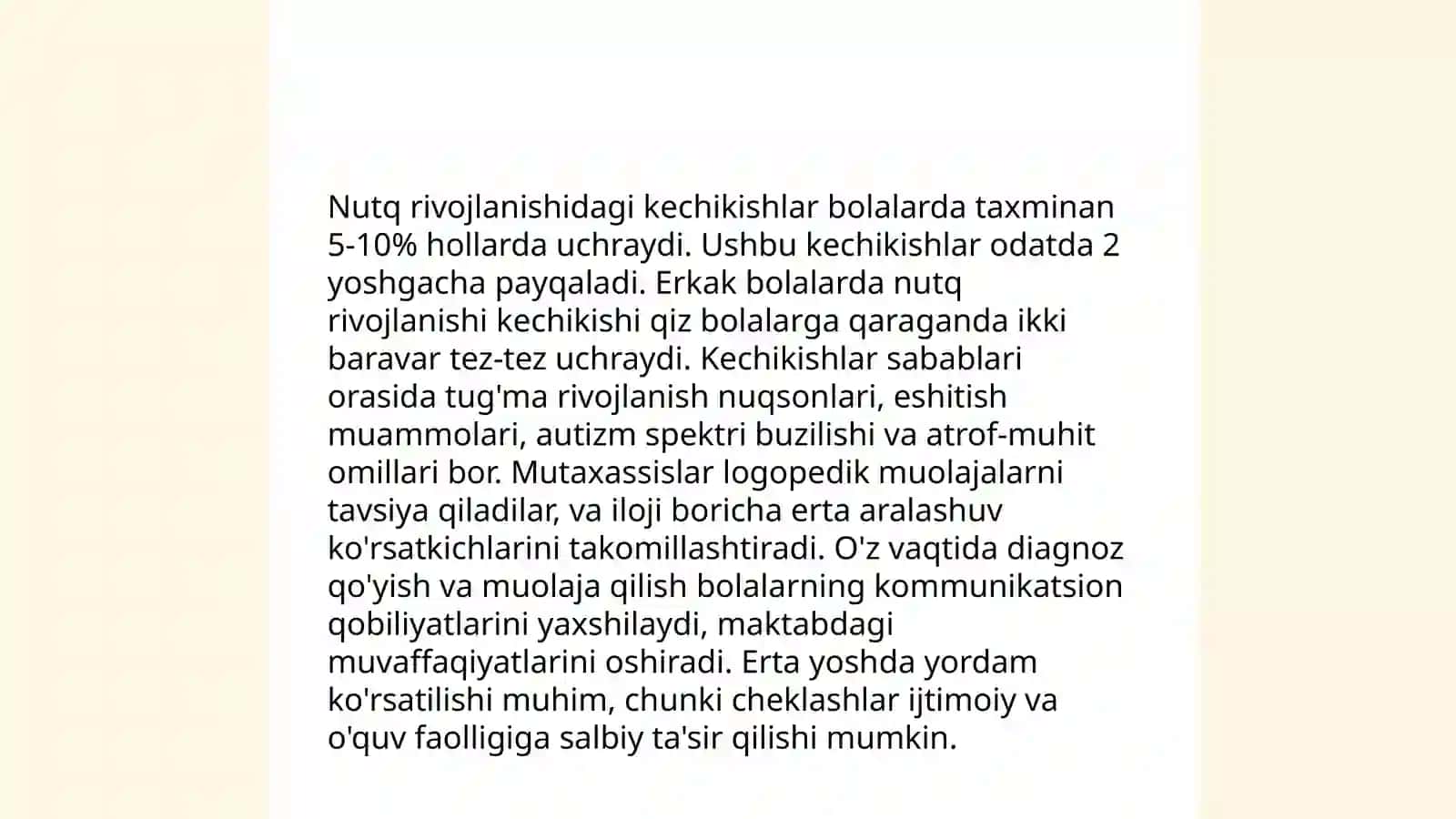 Nutq rivojlanishi bo'yicha kechikishlar 3