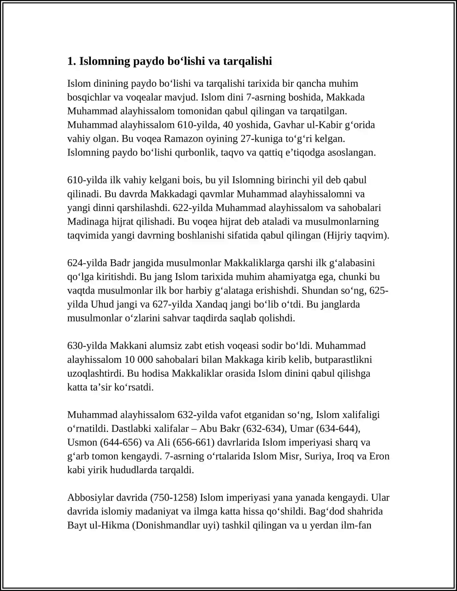 ILK OʻRTA ASRLARDA SHARQ, ARAB XALIFALIGI 3