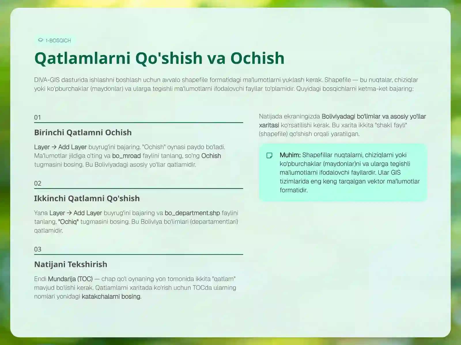 DIVA-GIS Dasturini O'rnatish va Ma'lumotlarni Tayyorlash 3