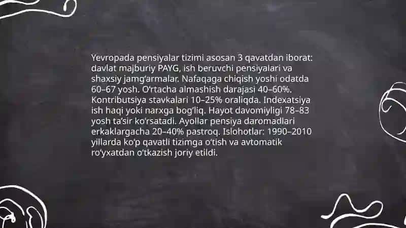 Yevropa mamlakatlarida aholining ijtimoiy himoyasi 3