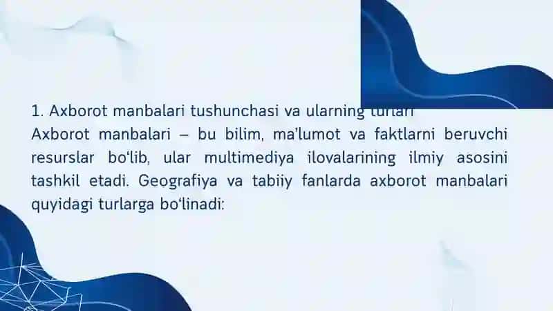 GEOGRAFIYA VA TABIIY FAN (SCIENCE) FANLARIDAN ZAMONAVIY MULTIMEDIYA ILOVALARINI YARATISHDA AXBOROT AXBORON MANBALARI BILAN ISHLASH USULLARI 3