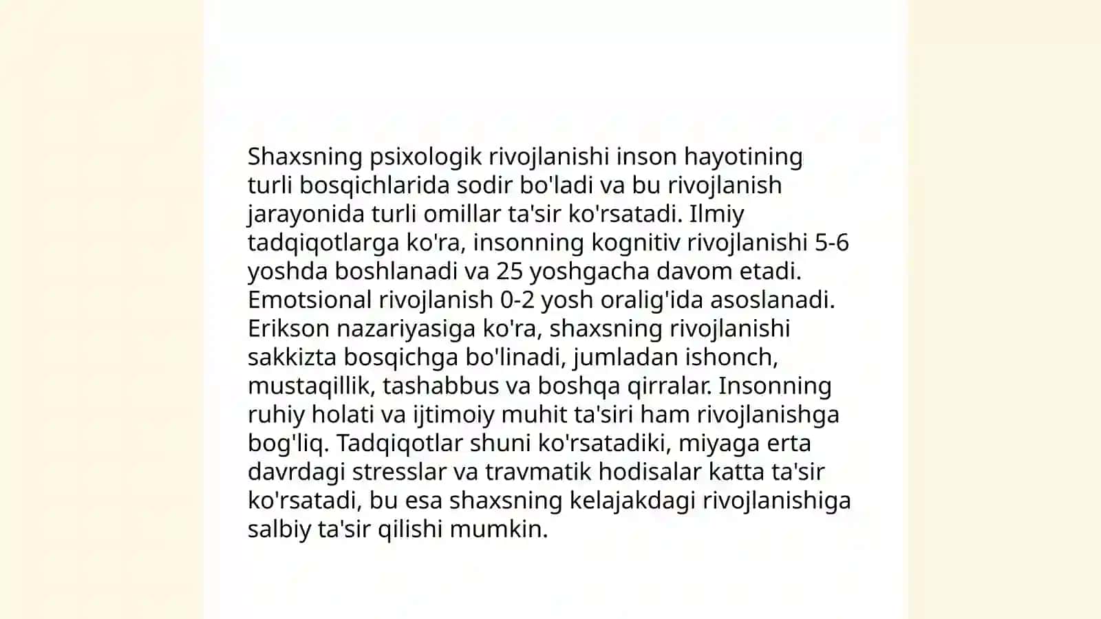 Shaxsning rivojlanishi,tarbiyasi va ijtimoiylashuvi 3