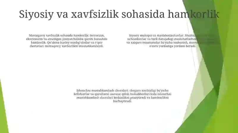 O‘zbekistonning Markaziy Osiyo hamkorligi 3